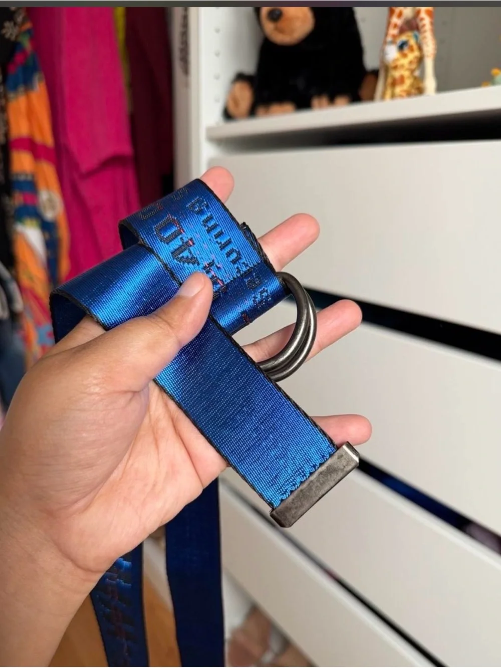 Off-White Blue Logo Webbing Belt